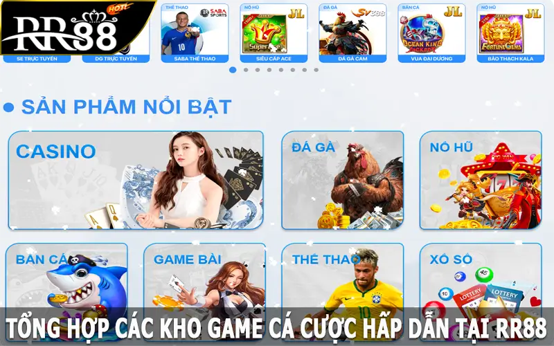 Tổng hợp các kho game cá cược hấp dẫn tại RR88