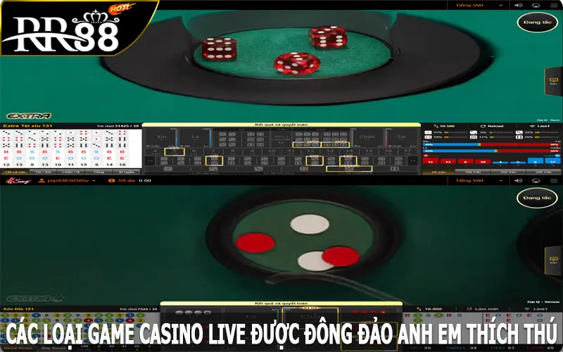 Các loại game casino live được đông đảo anh em thích thú